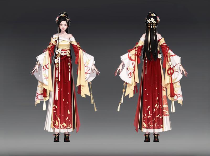 11750-863976992-Rear view, front view, multi-view, game character, East Asian character design, exquisite accessories, exquisite patterns, 1girl.png